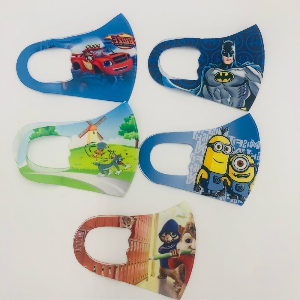 Brand New Assorted Boys Face Mask Reusable‎ 5 In Pack